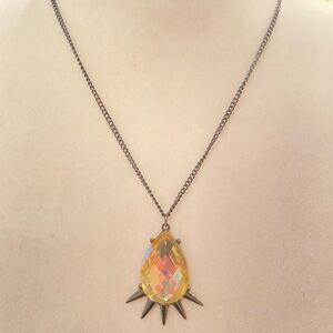 4/$20 Iridescent Pendant Statement Necklace